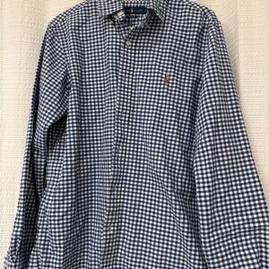 Ralph Lauren Blue and White Casual Button Down Shirt